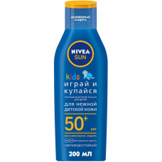 Засіб від засмаги Nivea Sun Дитячий сонцезахисний лосьйон Грай та купайся SPF50+ 200 мл (4005808440696)