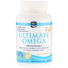 Жирні кислоти Nordic Naturals Риб'ячий Жир, Смак Лимона, Ultimate Omega, Lemon, 1,280 мг, (NOR-01790)
