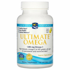 Жирні кислоти Nordic Naturals Риб'ячий Жир, Смак Лимона, Ultimate Omega, 1000 мг, 60 м'яки (NOR01797)