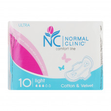 Гігієнічні прокладки Normal Clinic Ultra Cotton & Velvet Light 10 шт. (3800213302864)