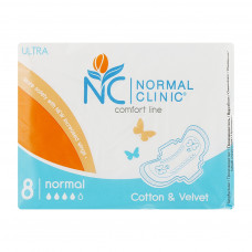 Гігієнічні прокладки Normal Clinic Ultra Cotton & Velvet Normal 8 шт. (3800213302888)