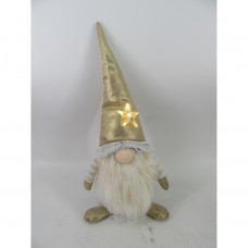 Новорічна фігурка Novogod`ko Гном в золотому колпаку, 44 см, LED зірка (974623)