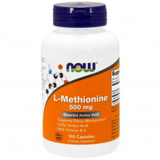 Амінокислота Now Foods L-Метіонін, L-Methionine, 500 мг, 100 капсул (NF0117)