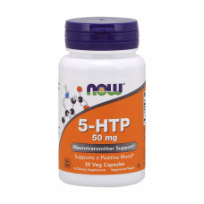 Амінокислота Now Foods 5-HTP (гідроксітріптофан), 50 мг, 30 вегетаріанських капсул (NOW-00097)