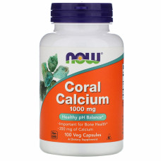 Мінерали Now Foods Кораловий Кальцій, Coral Calcium, 100 вегетаріанських капсул (NOW-01273)