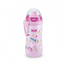 Поїльник-непроливайка Nuk Junior Cup з насадкою тягни-штовхай 300 мл рожевий (3954068)