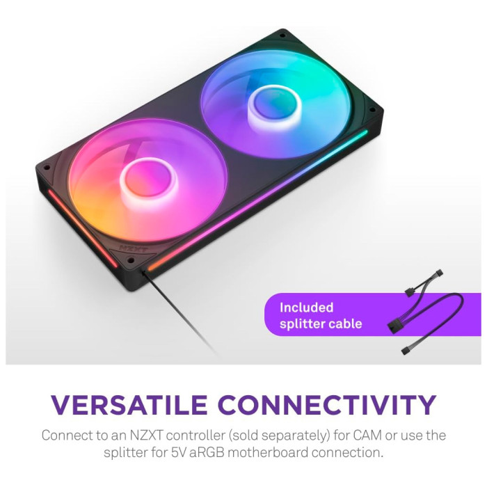Кулер до корпусу NZXT F240 RGB Core Fan (Single Frame) - Black (RF-U24HF-B1)