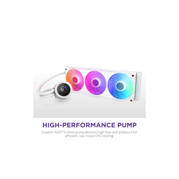 Система рідинного охолодження NZXT Kraken Plus RGB V2-360 mm AIO liquid cooler Wh (RL-KR360-W2)