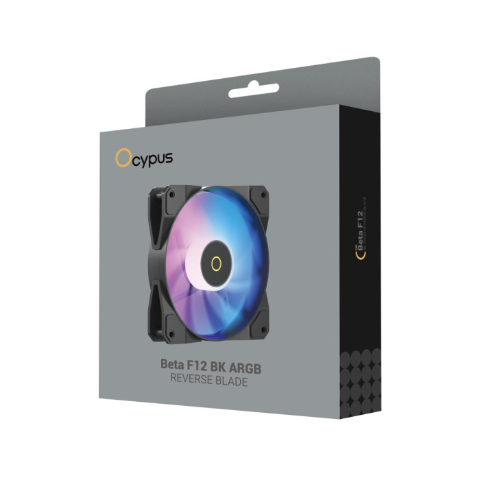 Кулер до корпусу OCYPUS BETA F12 BK ARGB REVERSE BLADE (BETA-F12-BK1AM01X-GL)