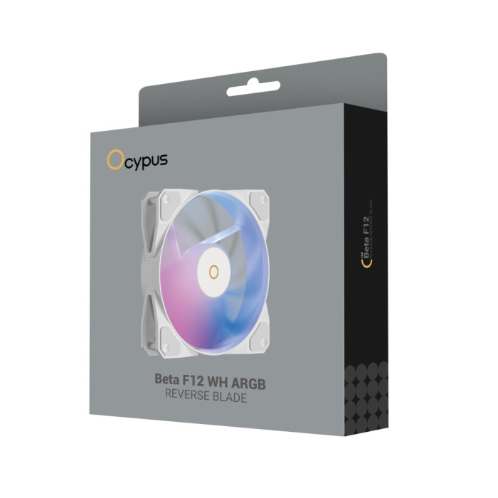 Кулер до корпусу OCYPUS BETA F12 WH ARGB REVERSE BLADE (BETA-F12-WH1AM01X-GL)
