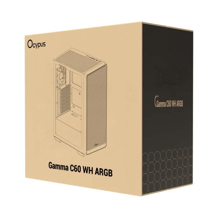 Корпус для ПК OCYPUS GAMMA C60 WH ARGB (GAMMA-C60-WHG400XX-GL)