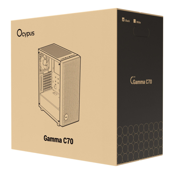 Корпус для ПК OCYPUS GAMMA C70 BK ARGB (GAMMA-C70-BKG400XX-GL)