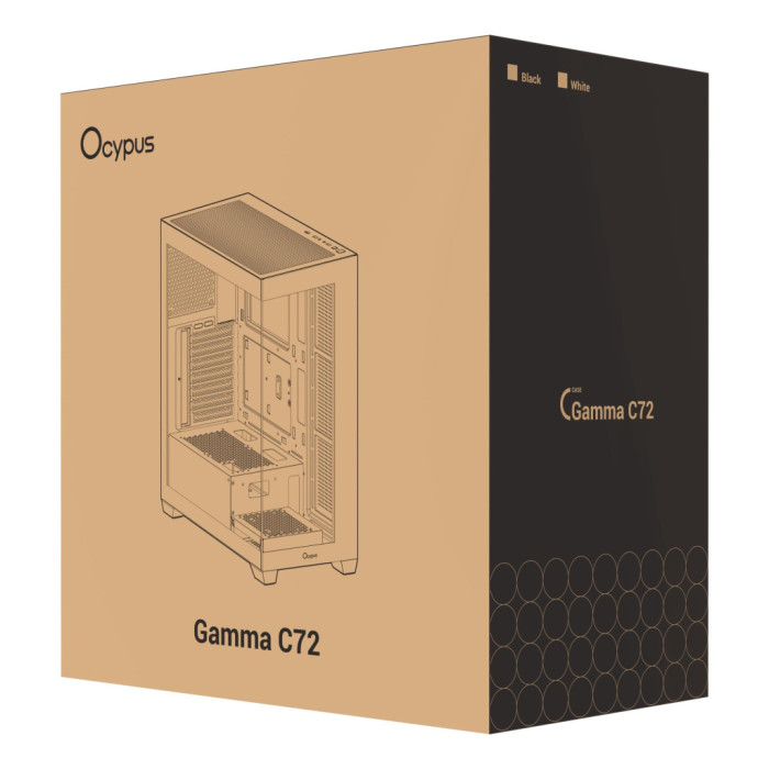 Корпус для ПК OCYPUS GAMMA C72 WH (GAMMA-C72-WHD000XX-GL)