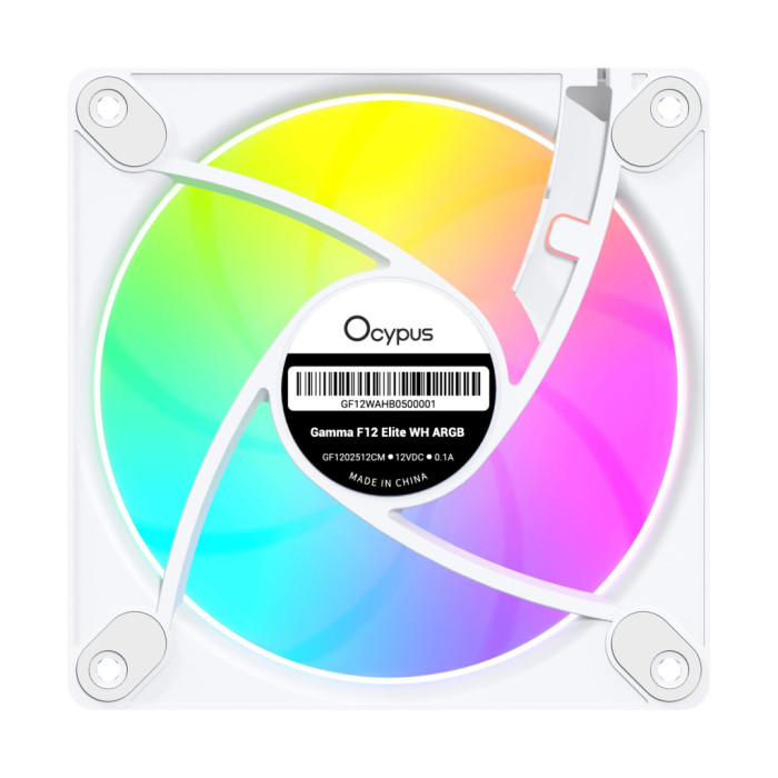 Кулер до корпусу OCYPUS GAMMA F12 ELITE WH ARGB REVERSE BLADE (GAMMA-F12-WH1AM01E-GL)