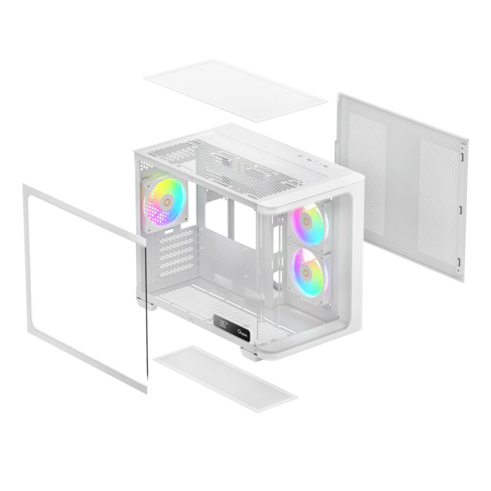 Корпус для ПК OCYPUS IOTA C50 WH CURVE ARGB DIGITAL (IOTA-C50-WHD300CD-GL)