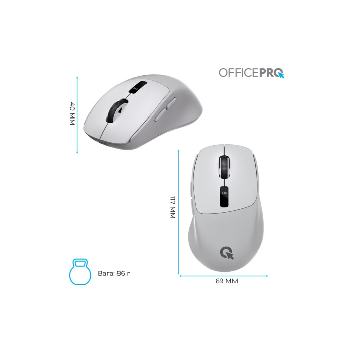 Мишка OfficePro M398G Wireless/Bluetooth Gray (M398G)
