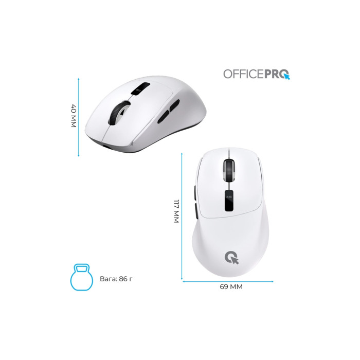 Мишка OfficePro M398W Wireless/Bluetooth White (M398W)