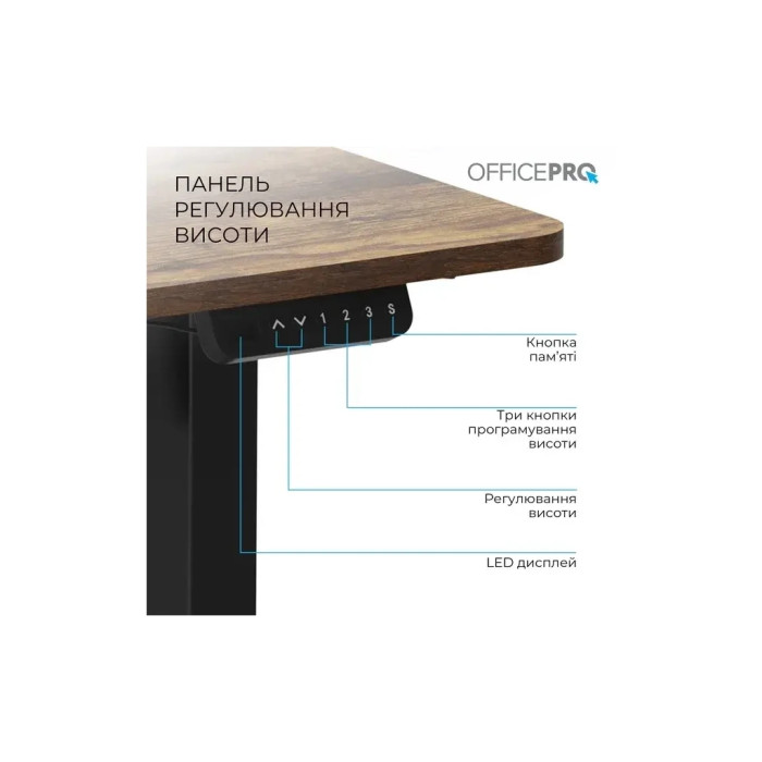 Комп'ютерний стіл OfficePro ODE1260DW Dark Wood/Black (ODE1260DW)