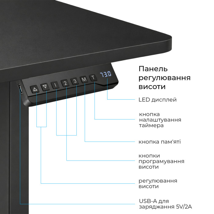 Комп'ютерний стіл OfficePro ODE1880B Black (ODE1880B)