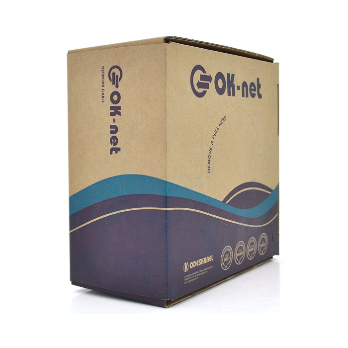 Кабель мережевий OK-Net FTP 100м cat.5e (FTP-cat.5E) (КПВЭ-ВП (200) 4*2*0,51 / 100)