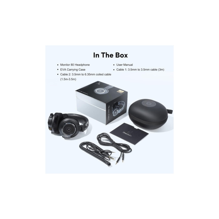 Навушники OneOdio Monitor 80 3,5мм/6,35мм Black (Monitor 80 Black)