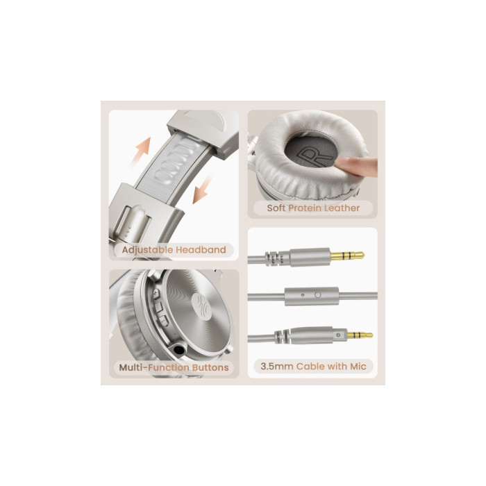 Навушники OneOdio Studio Pro C Bluetooth+3,5мм Silver (Pro C Silver)