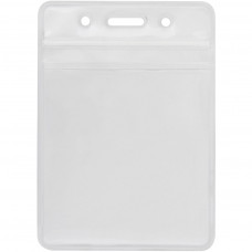 Бейдж Optima вертикальний замок zip lock PVC, 75х95 мм (O45612)