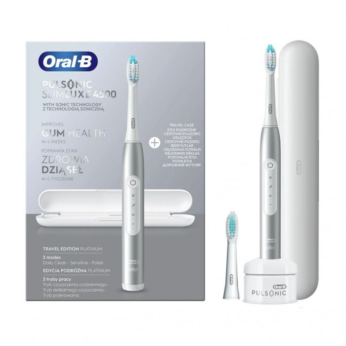 Електрична зубна щітка Oral-B 4500 S411.526.3X Pulsonic Slim Luxe Platinum TrEdit