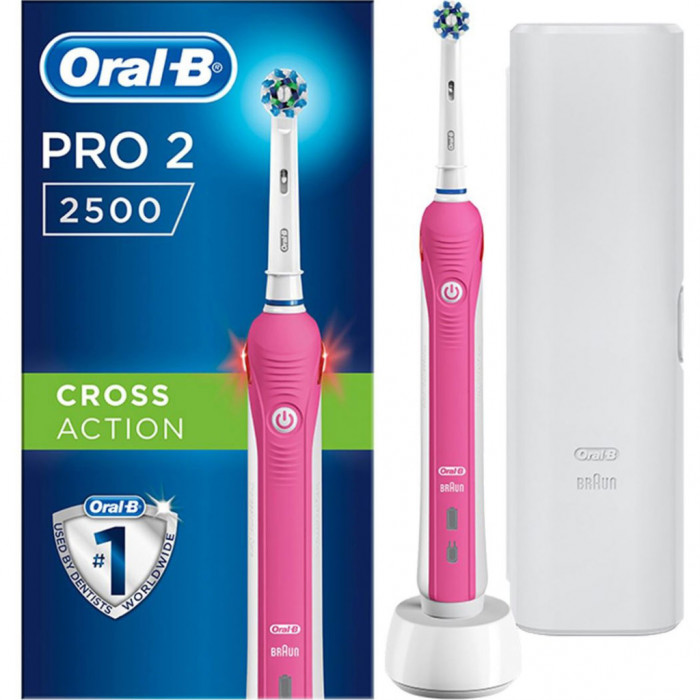 Електрична зубна щітка Oral-B PRO2 2500 D 501.513.2 X Pink Cross Action