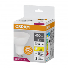 Лампочка Osram LED VALUE, PAR16, 5W, 3000K, GU10 (4058075689510)