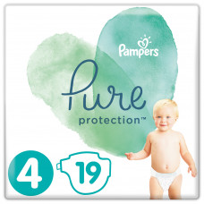 Підгузок Pampers Pure Protection Розмір 4 Maxi 9-14 кг 19 шт. (8001841023298)