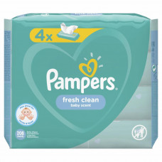 Дитячі вологі серветки Pampers Fresh Clean 4х52 шт (8001841077949)