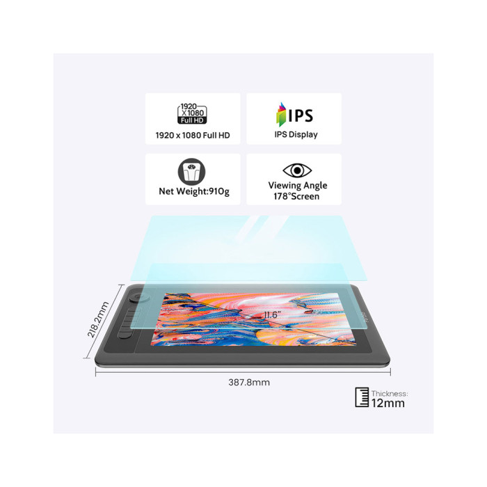 Графічний планшет Parblo Coast 12 Pro Gen2 (COAST12PROG2)