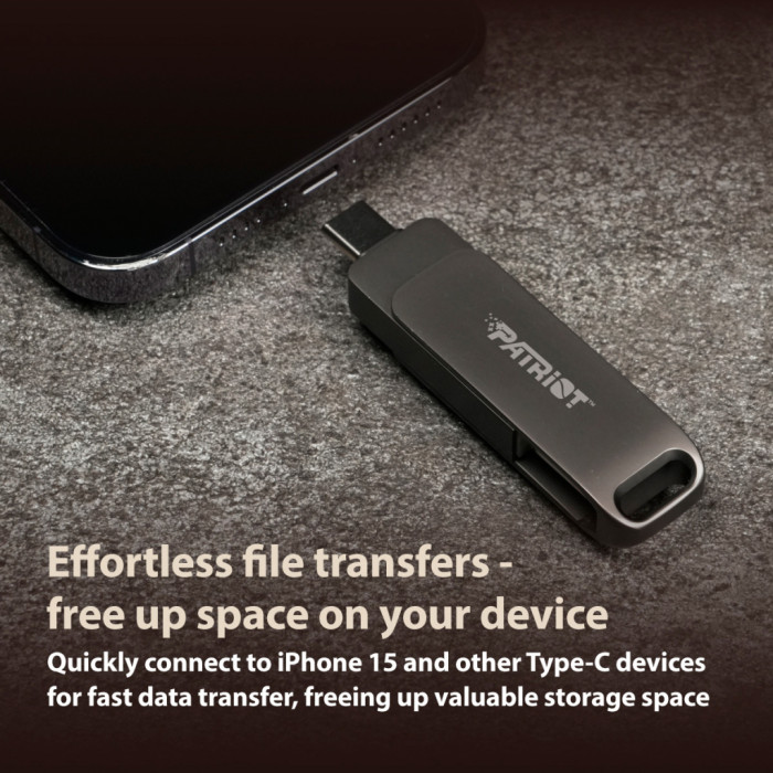 USB флеш накопичувач Patriot 64GB Rage R550 Matte Black USB/Type-C 3.2 (PE64GR550DSAD)