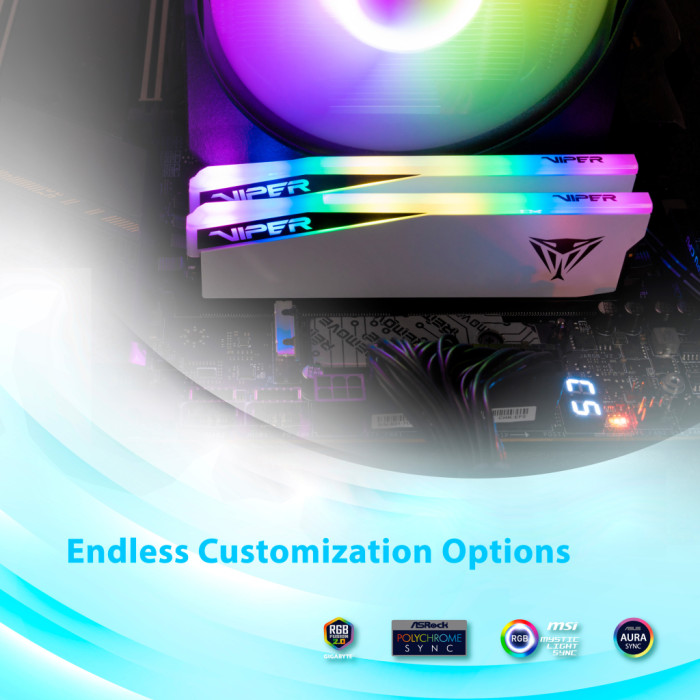 Модуль пам'яті для комп'ютера DDR5 32GB (2x16GB) 7000 MHz Viper Elite 5 RGB Patriot (PVER532G70C38KW)