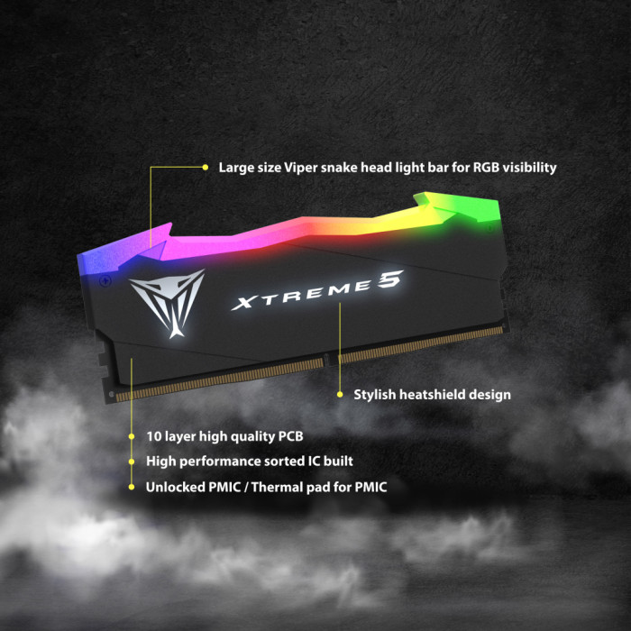 Модуль пам'яті для комп'ютера DDR5 32GB (2x16GB) 6400 MHz Viper Xtreme 5 Patriot (PVX532G64C32K)