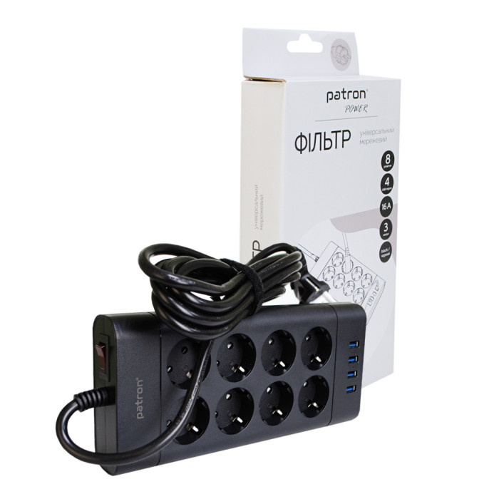 Мережевий фільтр живлення Patron SP-1683-USB (EXT-PN-SP-1683-USB)