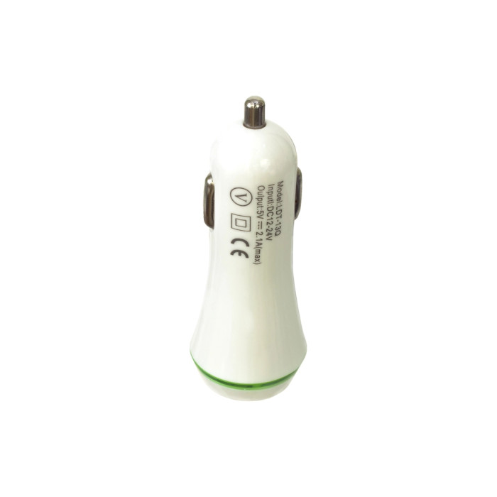 Зарядний пристрій Patron 2xUSB 2A/1A white (PN-2USB-CAR-WH)