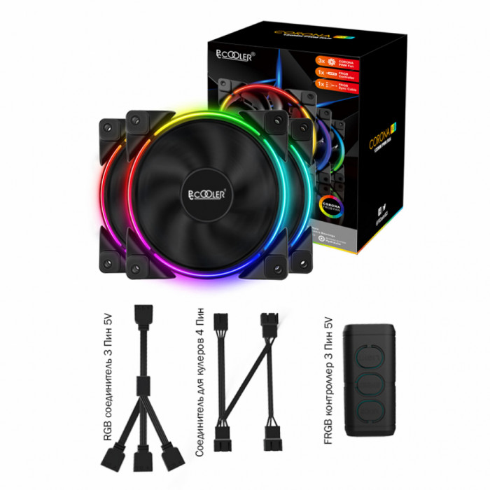 Кулер до корпусу PcСooler CORONA FRGB (3 in 1)