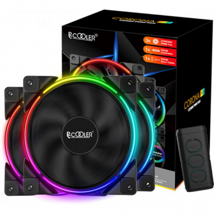 Кулер до корпусу PcСooler CORONA FRGB (3 in 1)