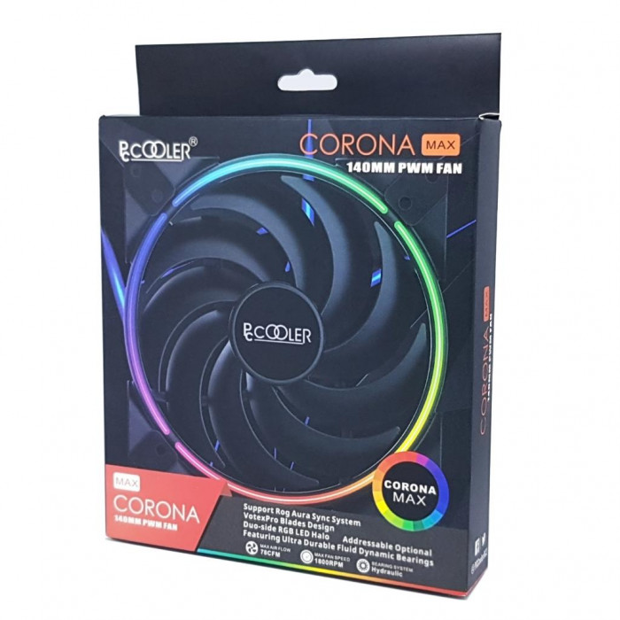 Кулер до корпусу PcСooler CORONA MAX 140 FRGB