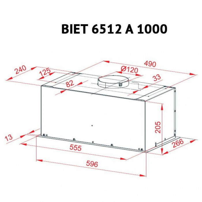 Витяжка кухонна Perfelli BIET 6512 A 1000 BL LED