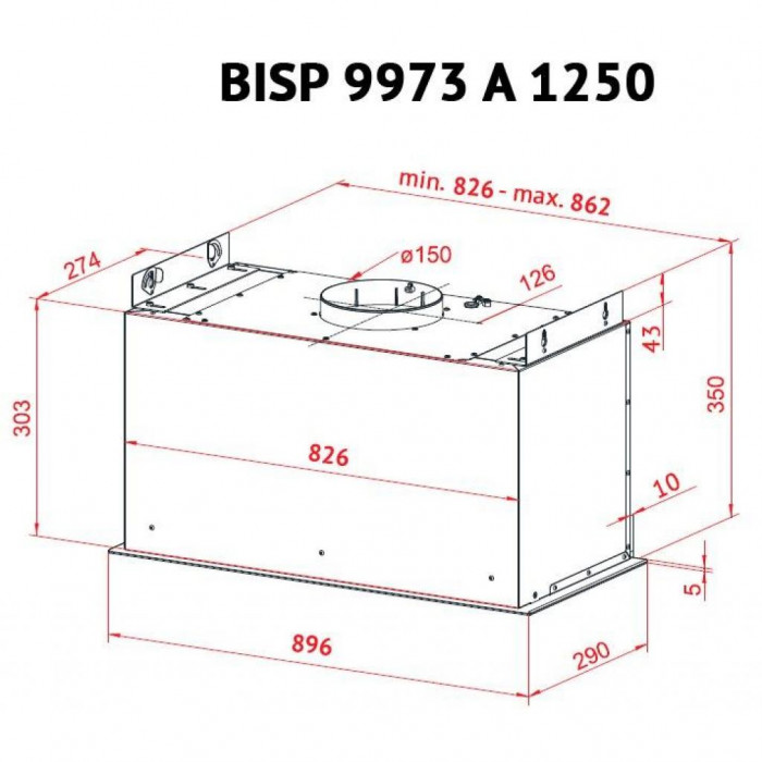 Витяжка кухонна Perfelli BISP 9973 A 1250 IV LED Strip