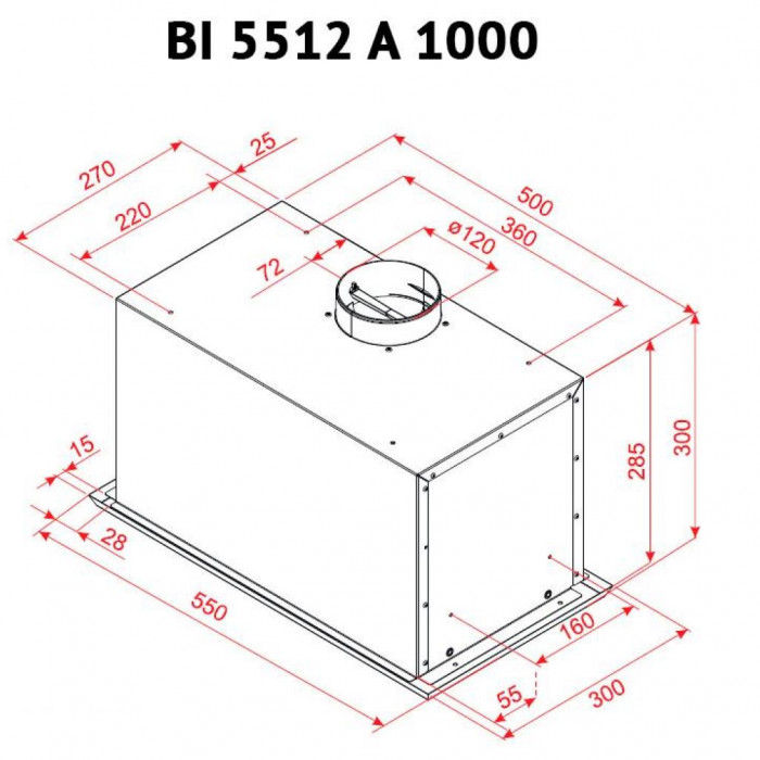 Витяжка кухонна Perfelli BI 5512 A 1000 I LED