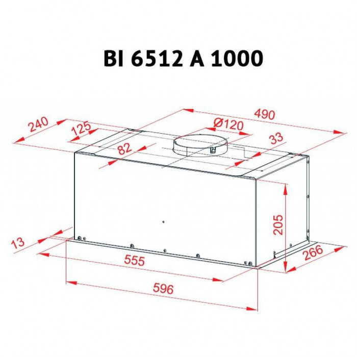 Витяжка кухонна Perfelli BI 6512 A 1000 BL LED
