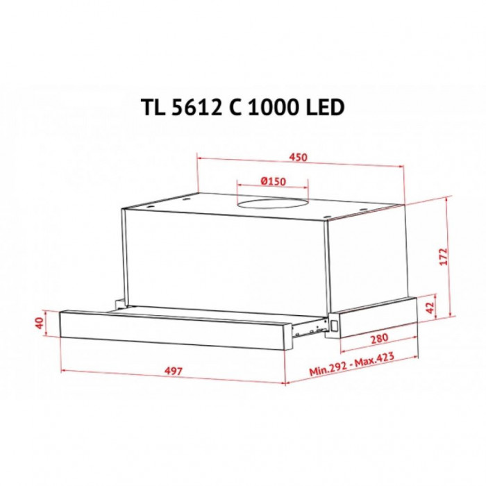 Витяжка кухонна Perfelli TL 5612 C WH 1000 LED