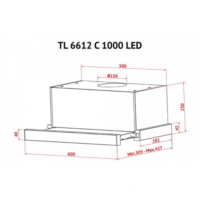 Витяжка кухонна Perfelli TL 6612 C WH 1000 LED