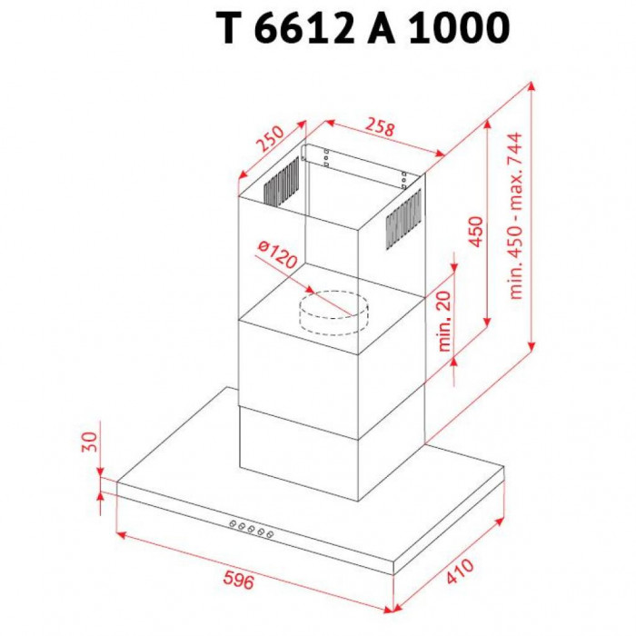 Витяжка кухонна Perfelli T 6612 A 1000 I LED
