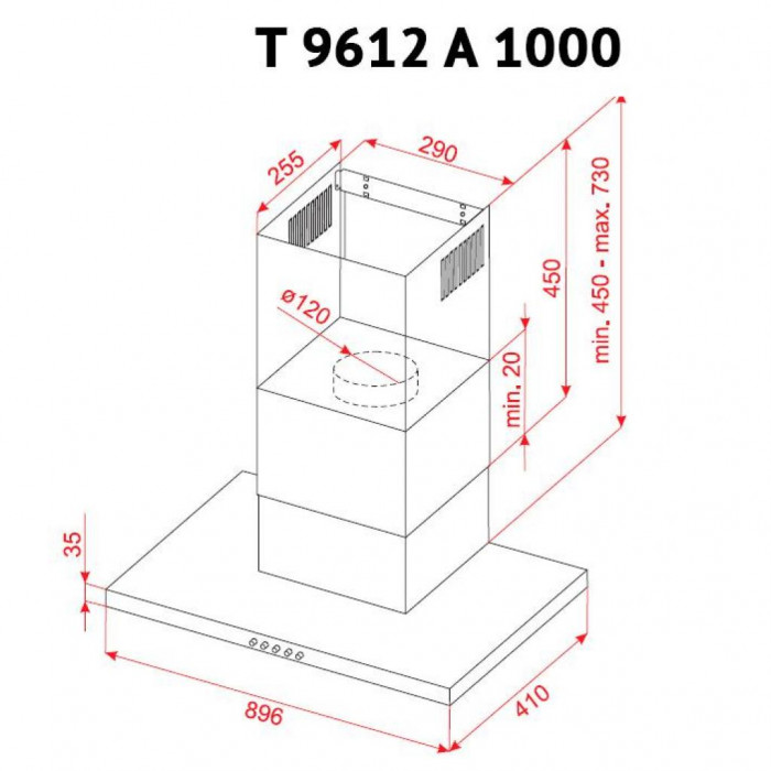 Витяжка кухонна Perfelli T 9612 A 1000 I LED