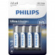 Батарейка Philips AA LR6 Ultra Alkaline * 4 (LR6E4B/10)